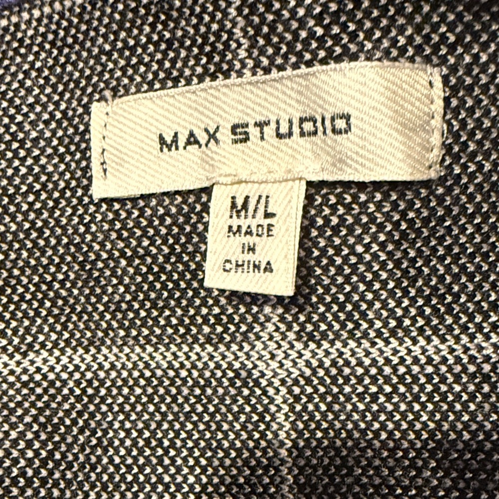 Max Studio Black and White Grid Skater Skirt - Picture 3 of 4